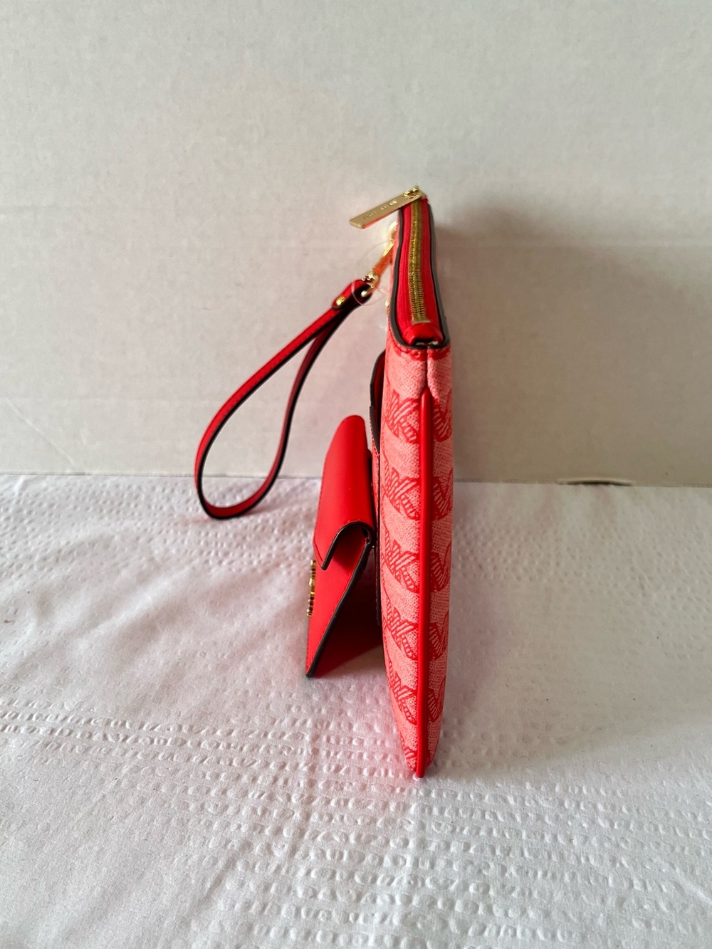 Michael Kors Red Logo Card Pouch Wristlet - Picture 8 of 8